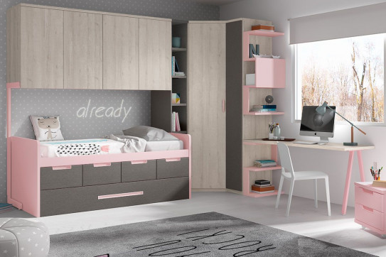 dormitorio-juvenil-en-tonos-rosa-y-marrones